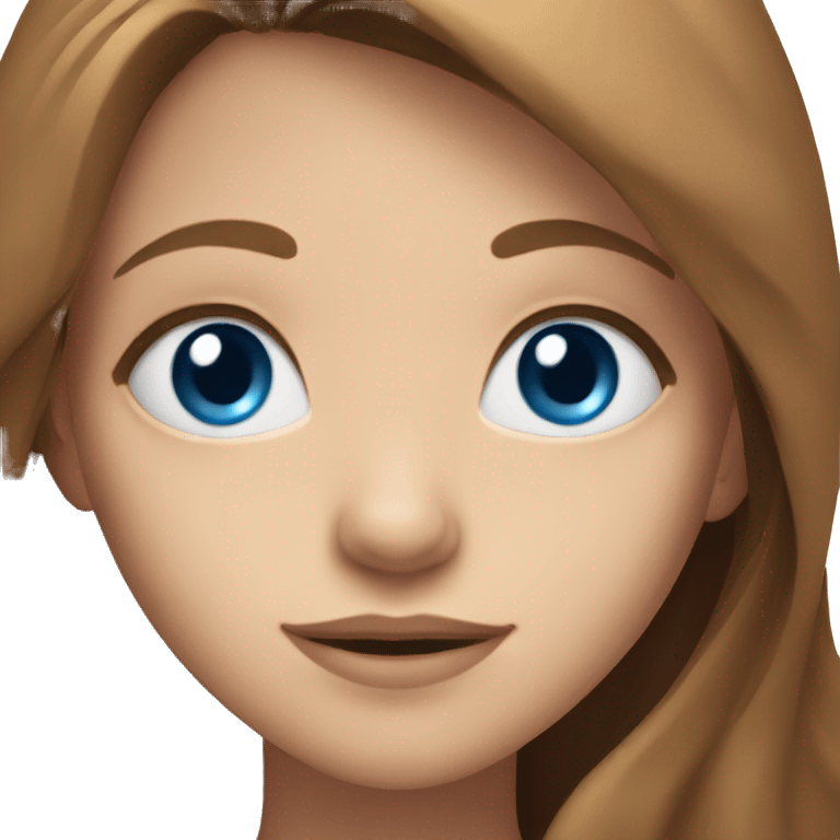 Blue-eyed girl with brown long hair emoji