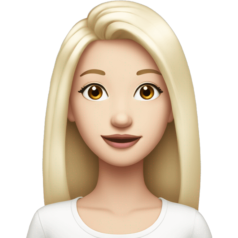 Girl with very Long lashes, white skin and pink lips, smiling emoji