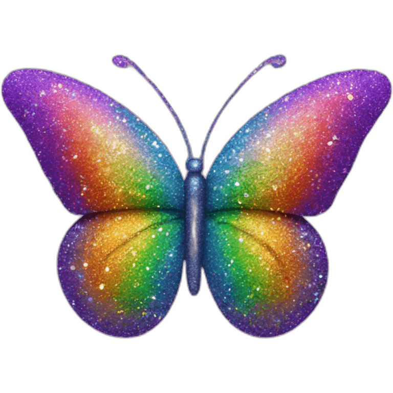 Rainbow glitter butterfly emoji