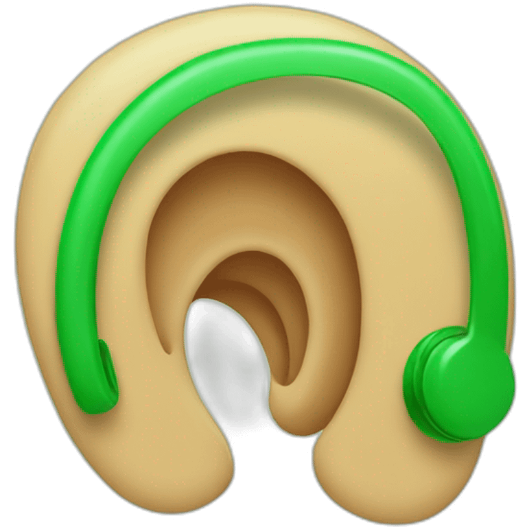 ear with green sound waves emoji