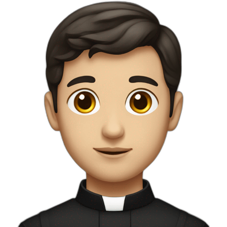 Young catholic priest with dark hair  emoji