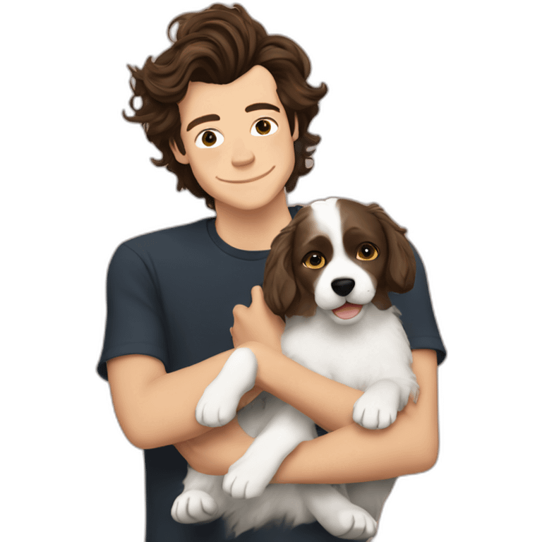 Harry styles with a dog emoji