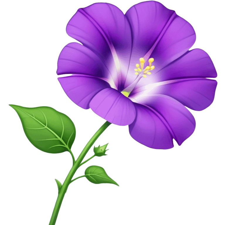 single purple Morning Glorysuper, stem emoji