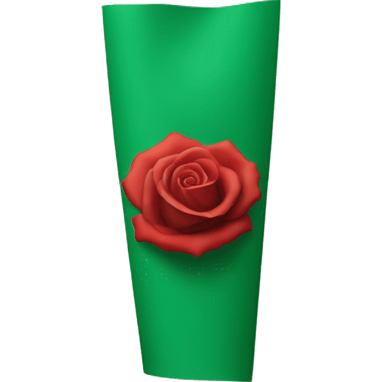 red rose on green sleeve emoji