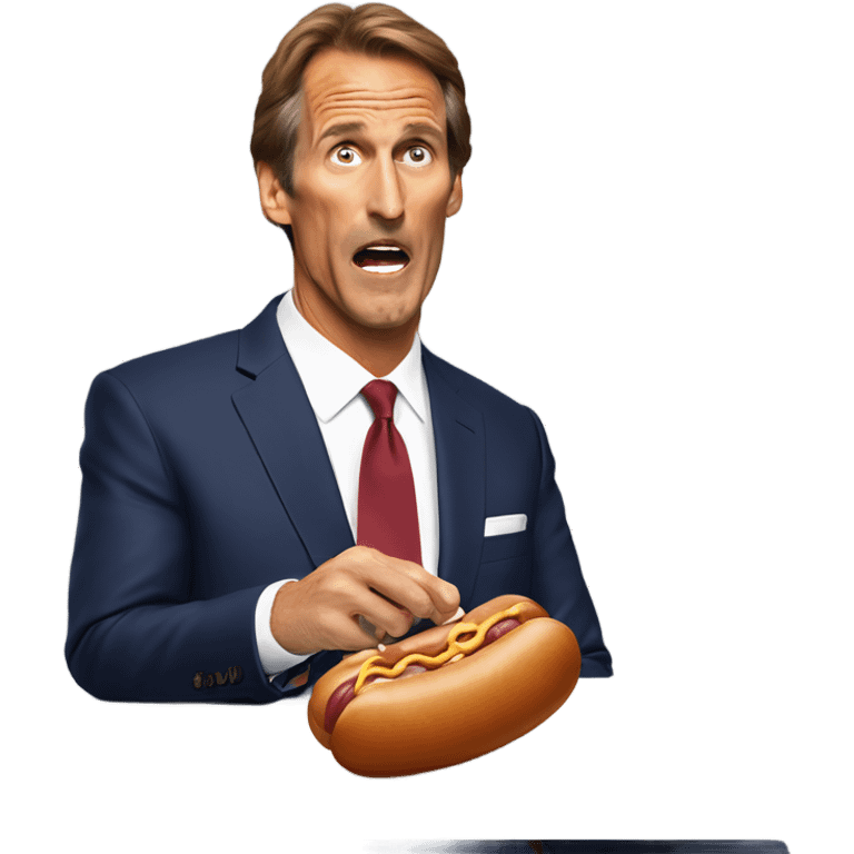 Chris collinsworth eating a sausage emoji