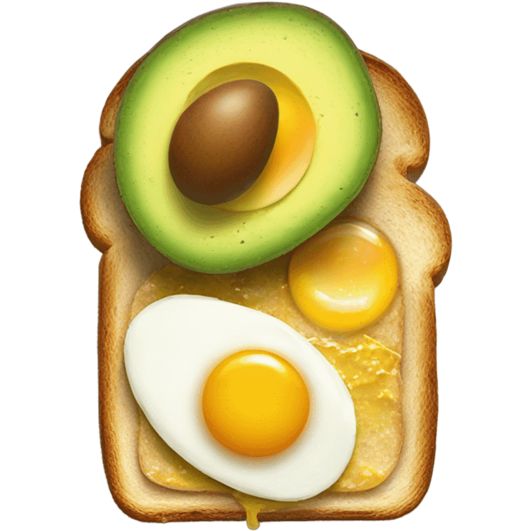 Avocados and eggs on toast  emoji