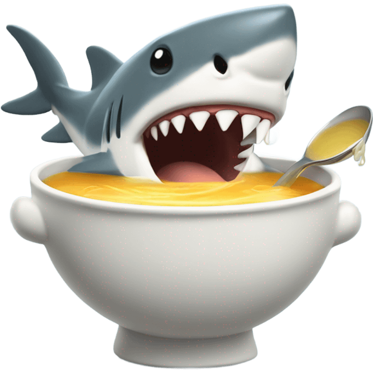 Shark eating soup emoji