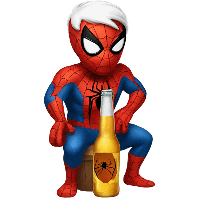 Spider-Man drinking a beer  emoji