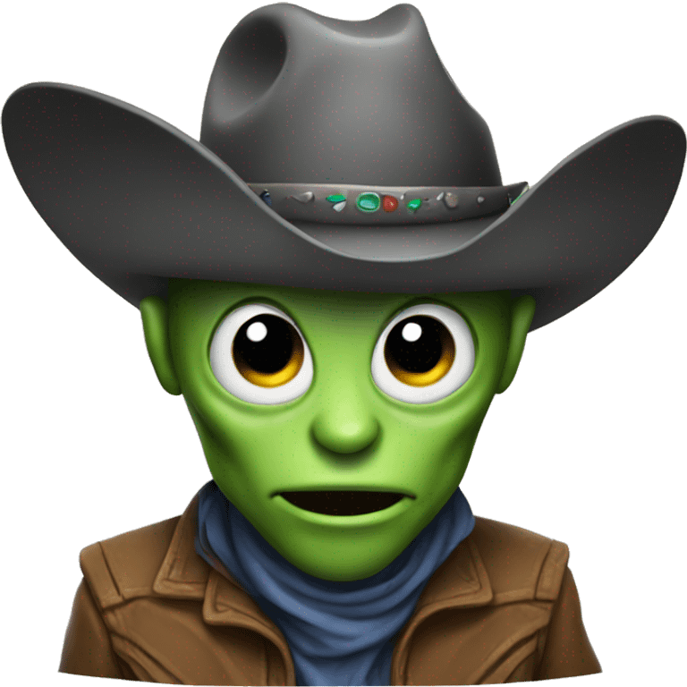 Alien wearing cowboy hat emoji