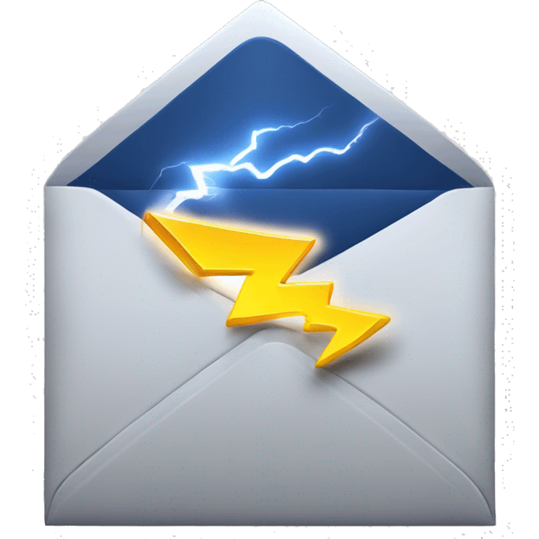 letter with lightning on it depicting fast mail  emoji