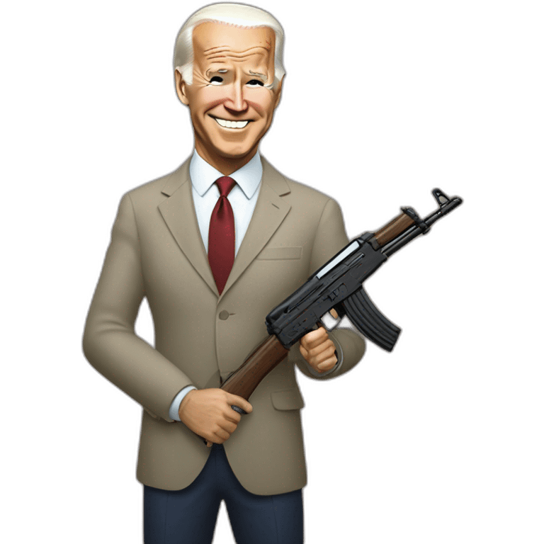 Joe Biden with an AK-47 emoji