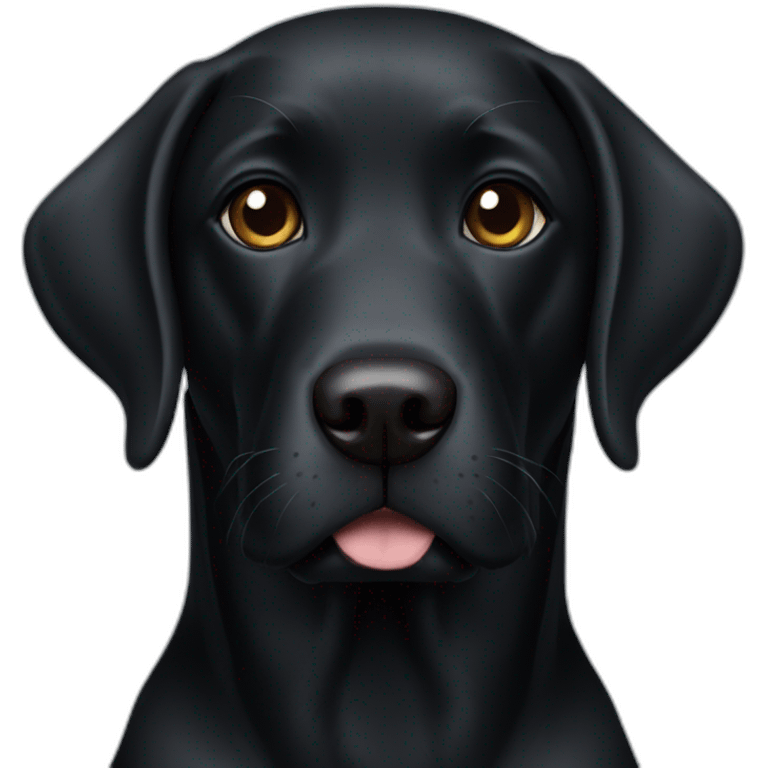 a black lab dog emoji