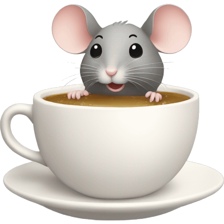 mouse bathing i a cup of coffee emoji