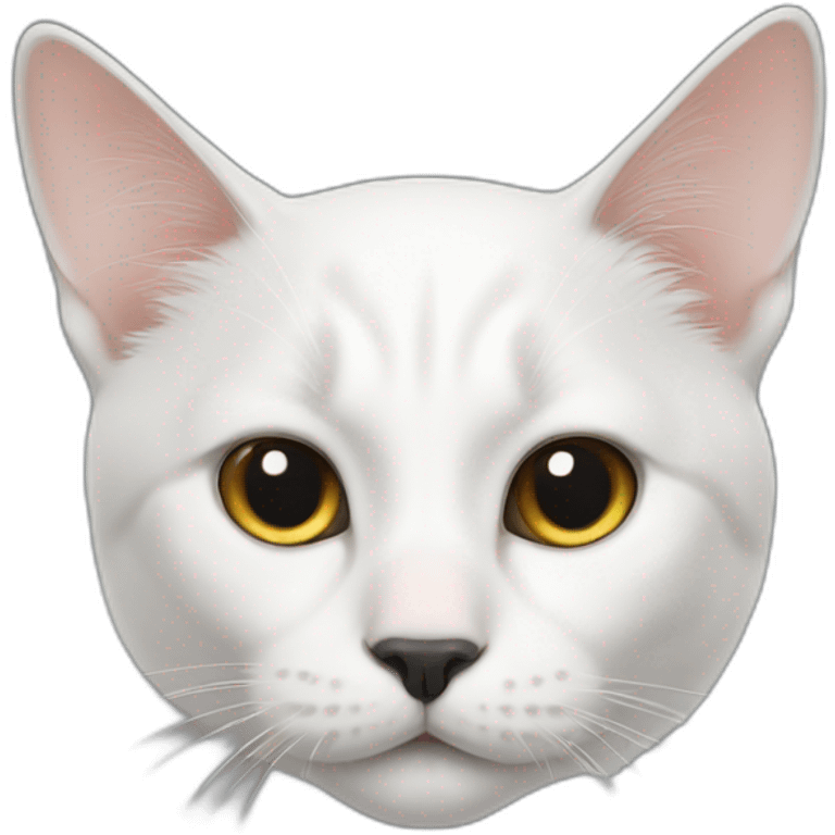 White cat with black nose emoji