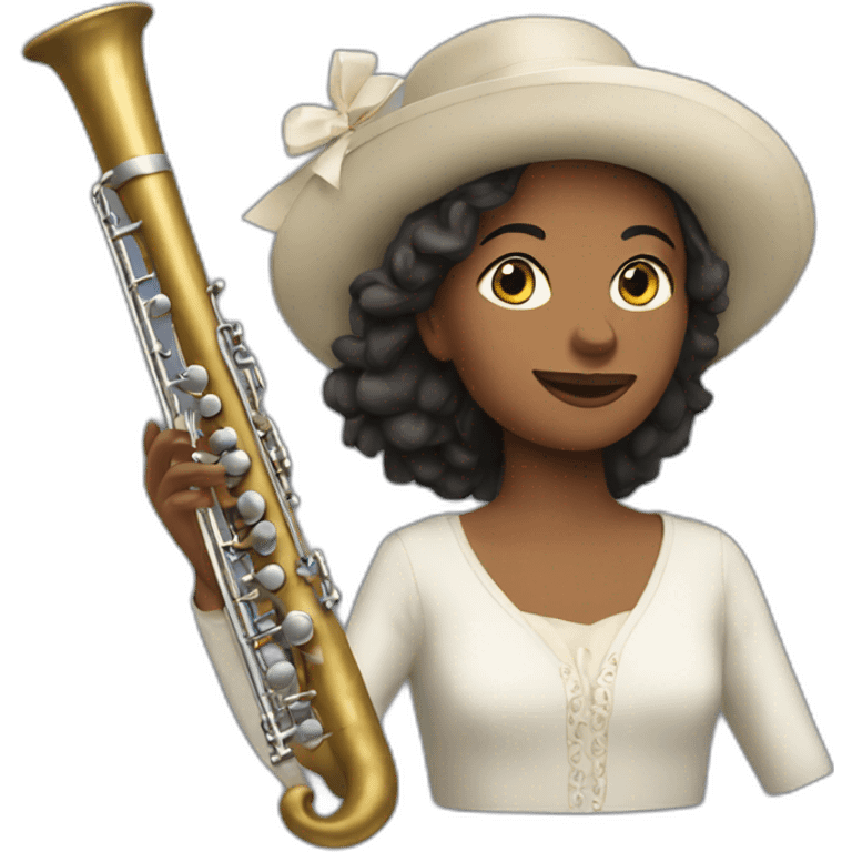 une joueuse blanche de flute traversière  emoji