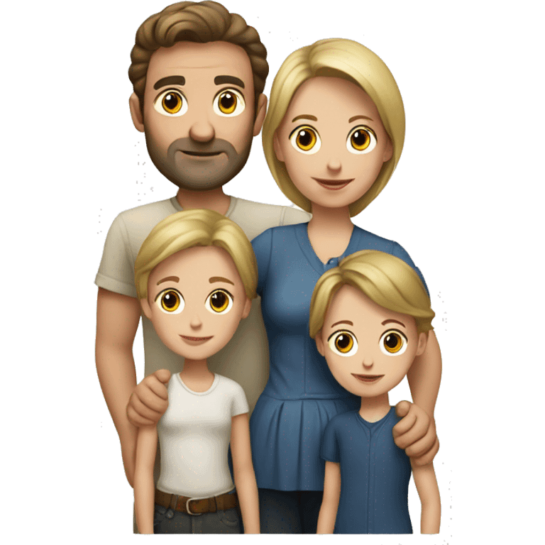 photorealistic european family emoji