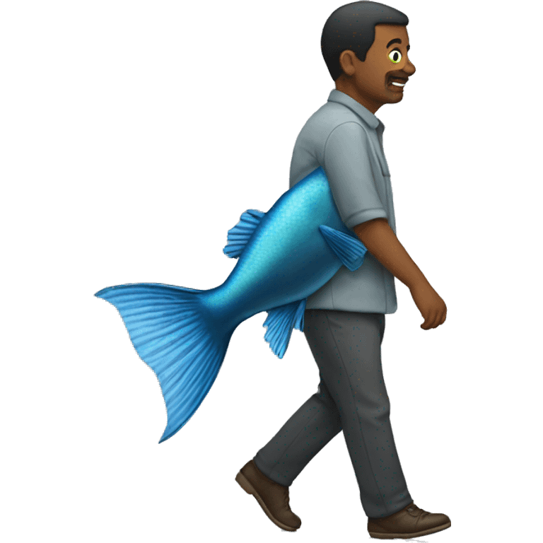 Human walking fish emoji