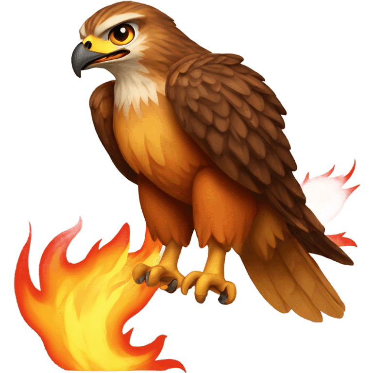 Hawk with flames of fire emoji