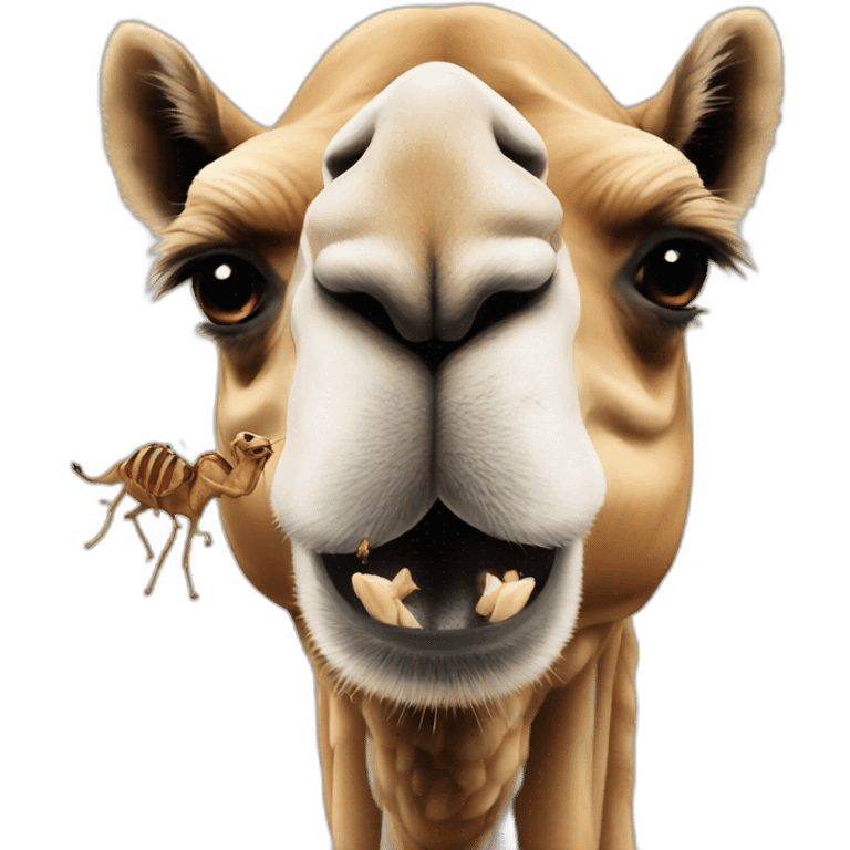 camel eating bugs emoji