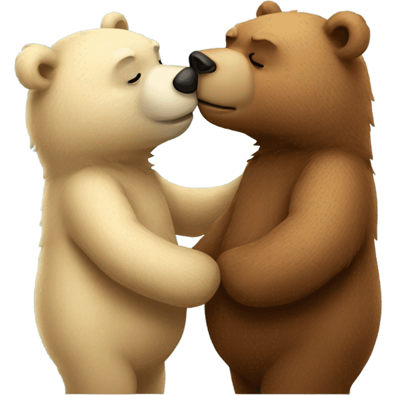 Couple of bears kissing emoji