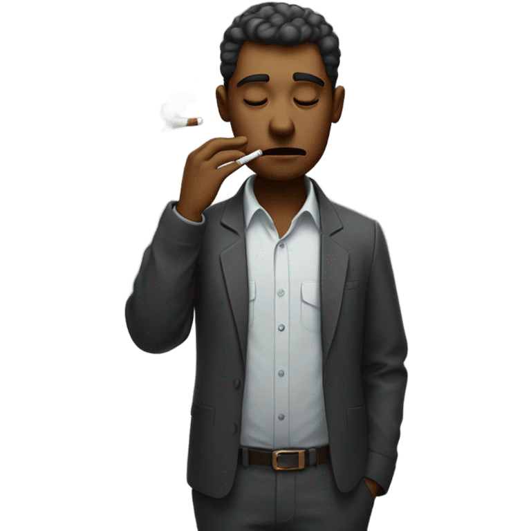 disheartened smoking cigarette  emoji