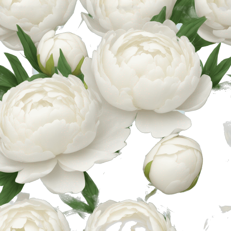 White peonies bouquet  emoji