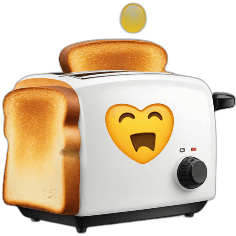 a toast on a toaster with a toaster on the toast emoji