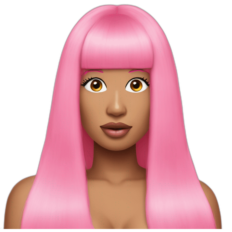 Nicki Minaj cheveux rose emoji