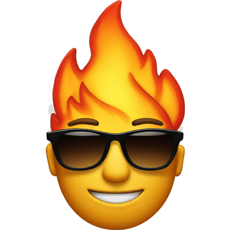 Fire emoji with sunglasses emoji