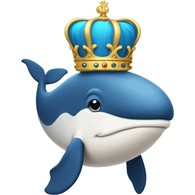 Whale wearing a crown  emoji