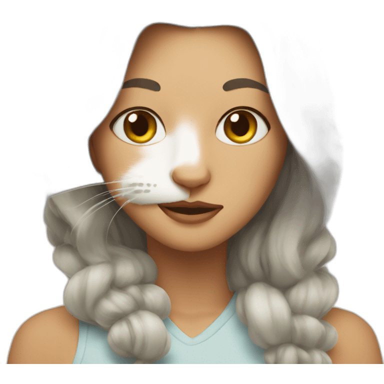 cat with face of woman emoji