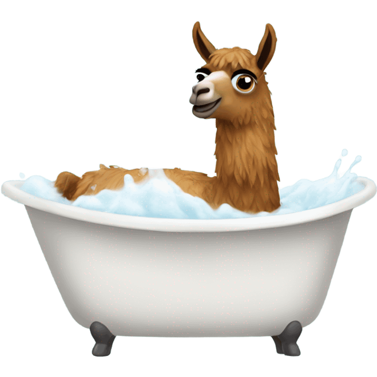 Llama taking a bath emoji