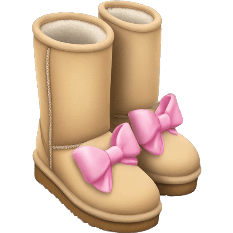 mini platform uggs with pink bow in the back emoji