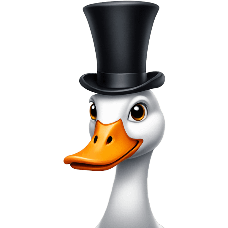 Goose with a top hat emoji