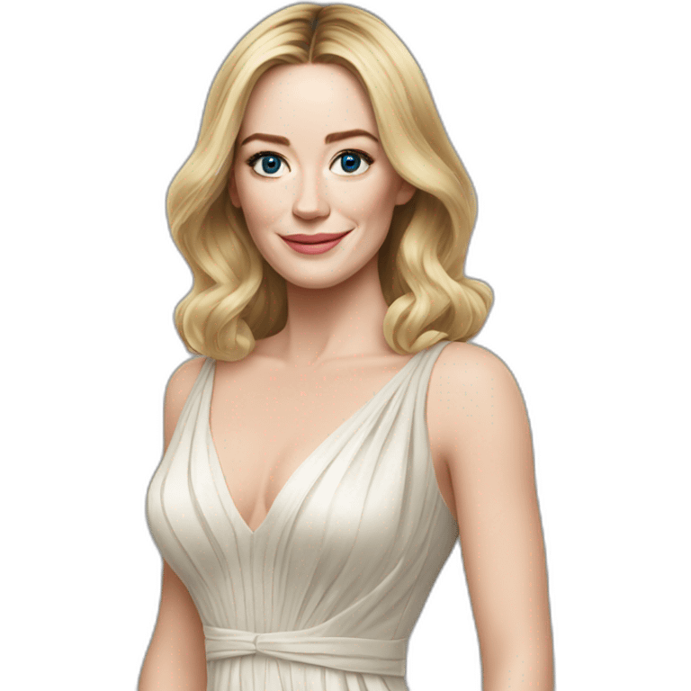 blonde Emily blunt wearing dress emoji