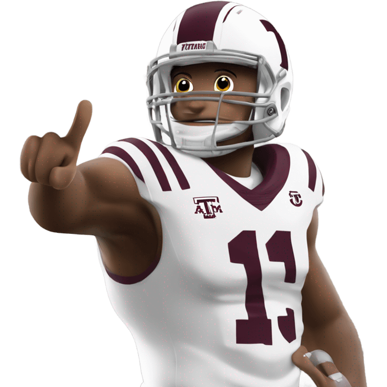 Texas a&m 12th man football player holding up a thumb emoji