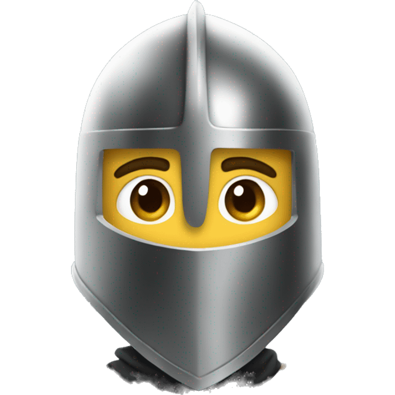 A knight we see only the should et and the head with the helmet on the head emoji