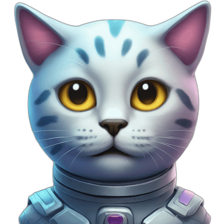 cosmic space cat with surprising face emoji