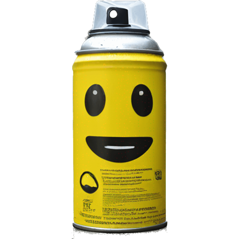 smiley spray paint can in the rain emoji