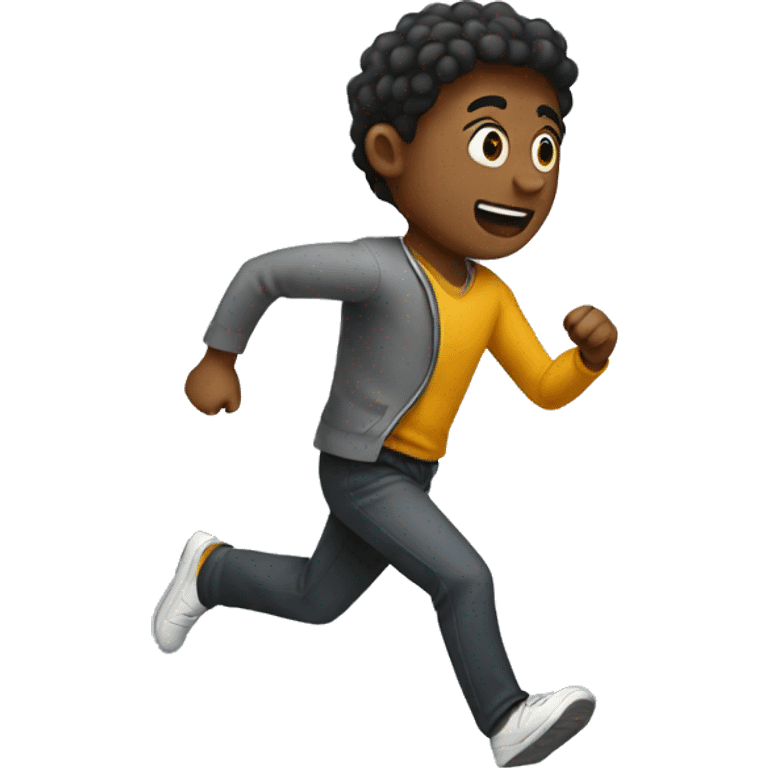 Someone running from physics emoji