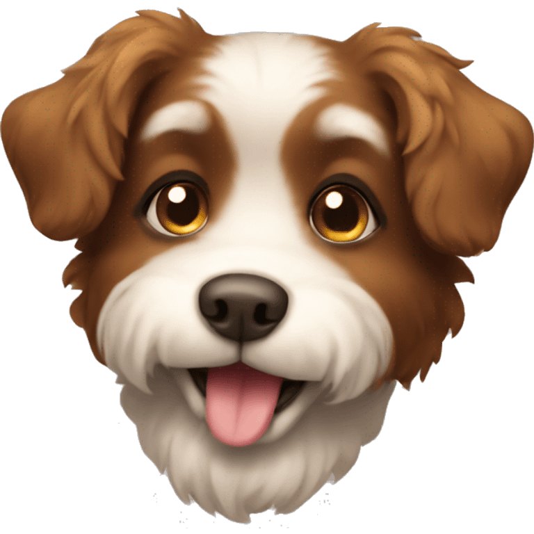 Cute fluffy brown dog emoji