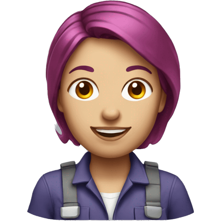 Female Electrician with purplered hair emoji