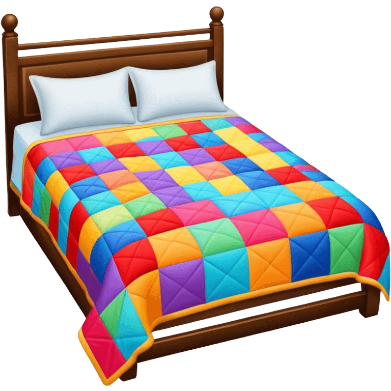 Make a bed with a quilt emoji