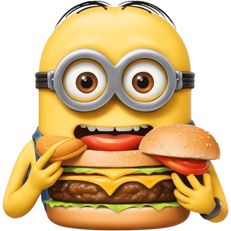 Minion eating a burger emoji