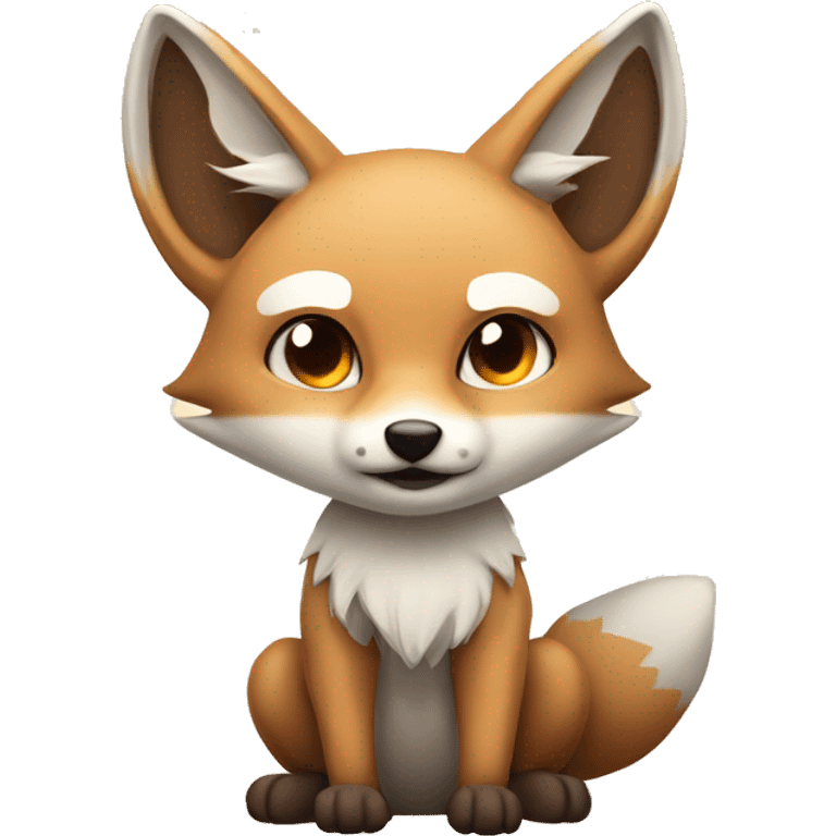 Draw a cute desert fox character emoji