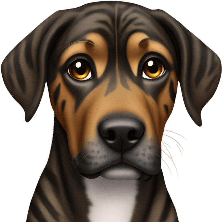 Mountain cur dark brindle tiger stripes emoji