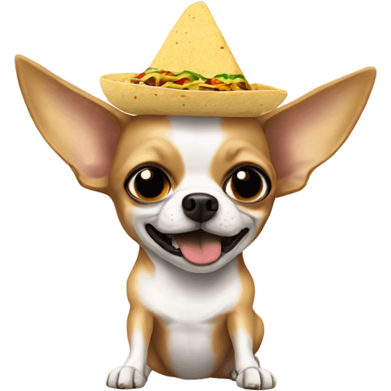 a mean chihuahua eating taco emoji