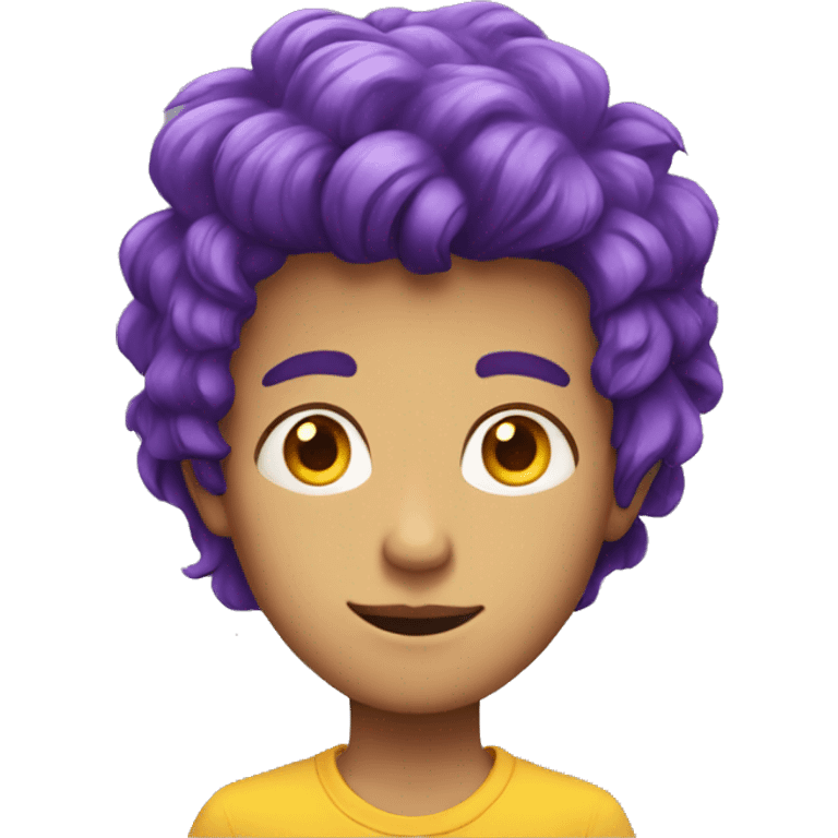 A boy with purple hair and and yellow eyes that's 6,4 feet tall emoji