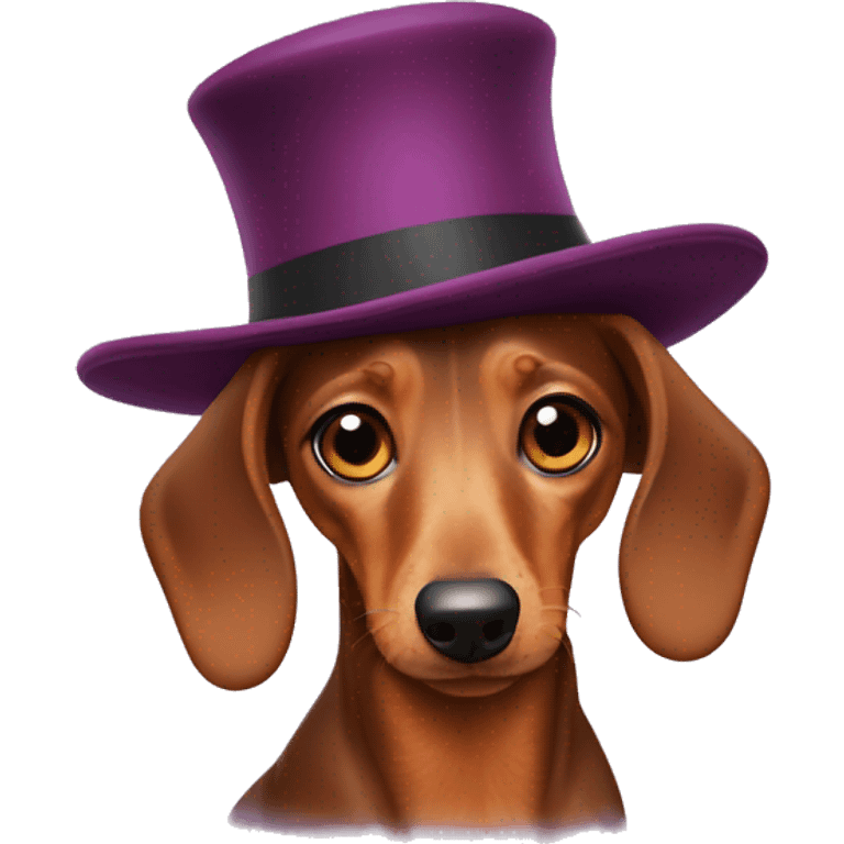 Dachshund with hat emoji