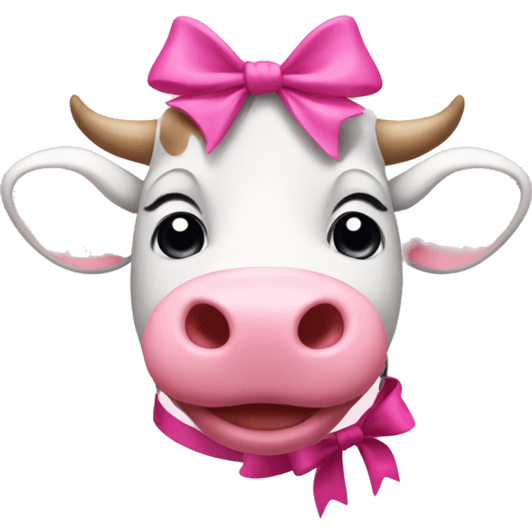 pink cow with pink bow emoji